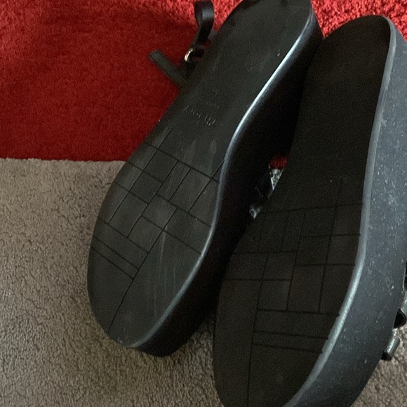 THEORY Black Cross Platform Leather Shoes Sandals size US9 EU 40 no box​ - Picture 3 of 3